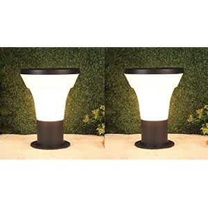 kinis grey and milky simba shape pole lampgate lightoutdoor lampoutdoor lightpillar light for outdoor home pack of 2 without bulb