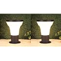 kinis Grey and Milky Simba Shape Pole Lamp/Gate Light/Outdoor Lamp/Outdoor Light/Pillar Light for Outdoor Home (Pack of 2, with Bulb)