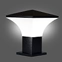 kinis Metal Modern Shape Pole Lamp/Gate Light/Outdoor Lamp/Outdoor Light/Pillar Light for Outdoor Home Hut Top Design Black and Milky (Pack of 1, Without Bulb)