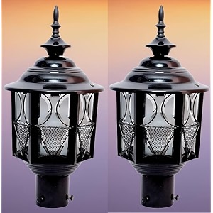 kinis modern shape pole lampgate lightoutdoor lampoutdoor lightpillar light for outdoor home metro design black and clear pack of 2 with bulb
