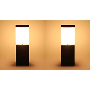kinis modern shape pole lampgate lightoutdoor lampoutdoor lightpillar light for outdoor home square design grey and milky pack of 2 without bulb