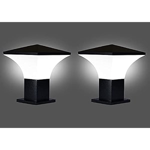 kinis modern shape pole lampgate lightoutdoor lampoutdoor lightpillar light for outdoor home hut top design black and milky pack of 2 without bulb