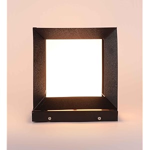 kinis modern shape pole lampgate lightoutdoor lampoutdoor lightpillar light for outdoor home square shape black and milky pack of 2 with bulb