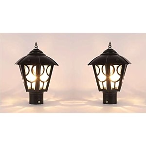 kinis modern shape pole lampgate lightoutdoor lampoutdoor lightpillar light for outdoor home umbrella design black and clear pack of 2 without bulb