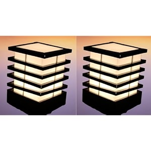 kinis modern shape pole lampgate lightoutdoor lampoutdoor lightpillar light for outdoor home modern shape black and milky pack of 2 with bulb