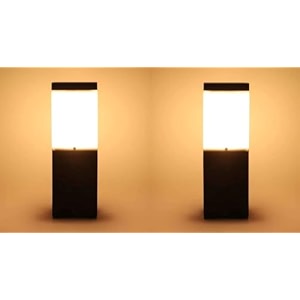 kinis modern shape pole lampgate lightoutdoor lampoutdoor lightpillar light for outdoor home square design grey and milky pack of 2 with bulb