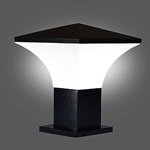 kinis metal modern shape pole lampgate lightoutdoor lampoutdoor lightpillar light for outdoor home hut top design black and milky pack of 1 with bulb