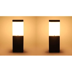 kinis modern shape pole lampgate lightoutdoor lampoutdoor lightpillar light for outdoor home square design grey and milky pack of 1 with bulb
