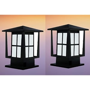 kinis modern shape pole lampgate lightoutdoor lampoutdoor lightpillar light for outdoor home home design black and milky pack of 2 with bulb