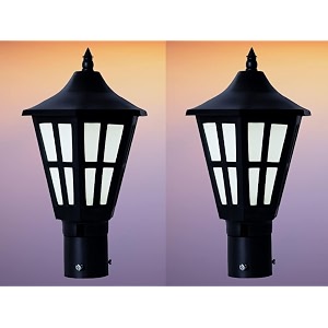 kinis modern shape pole lampgate lightoutdoor lampoutdoor lightpillar light for outdoor home round design black and clear pack of 2 with bulb