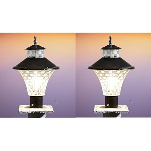 kinis modern shape pole lampgate lightoutdoor lampoutdoor lightpillar light for outdoor home tapper design black and clear pack of 2 without bulb