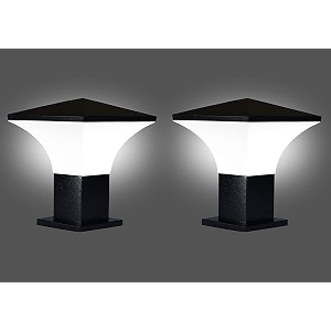 kinis modern shape pole lampgate lightoutdoor lampoutdoor lightpillar light for outdoor home hut top design black and milky pack of 2 with bulb