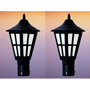 kinis modern shape pole lampgate lightoutdoor lampoutdoor lightpillar light for outdoor home round design black and clear pack of 2 without bulb