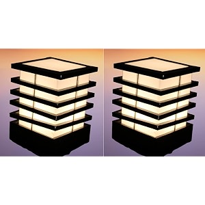 kinis modern shape pole lampgate lightoutdoor lampoutdoor lightpillar light for outdoor home modern shape black and milky pack of 2 without bulb