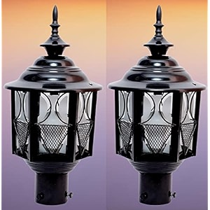 kinis modern shape pole lampgate light outdoor lampoutdoor lightpillar light - black and clear pack of 2metalglass