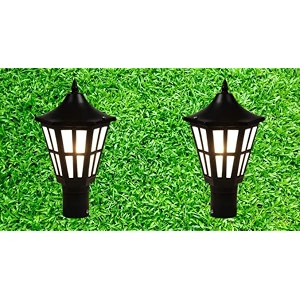 kinis modern shape pole lampgate lightoutdoor lampoutdoor lightpillar light for outdoor home traditional design black and clear pack of 2 with bulb