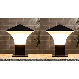 kinis modern shape pole lampgate lightoutdoor lampoutdoor lightpillar light for outdoor home slanted design black and milky pack of 2 without bulb