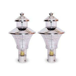 kinis modern shape pole lampgate lightoutdoor lampoutdoor lightpillar light for outdoor home novel silver and clear pack of 2 with bulb