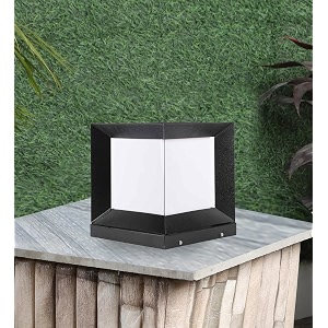 kinis modern shape pole lampgate lightoutdoor lampoutdoor lightpillar light for outdoor home square shape black and milky pack of 1 with bulb