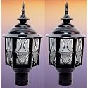 kinis Modern Shape Pole Lamp/Gate Light/Outdoor Lamp/Outdoor Light/Pillar Light for Outdoor Home, Metro Design, Black and Clear (Pack of 2, with Bulb)