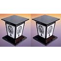kinis Modern Shape Pole Lamp/Gate Light/Outdoor Lamp/Outdoor Light/Pillar Light for Outdoor Home, Tree001 Shape, Grey and Milky (Pack of 2, Without Bulb)