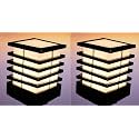 kinis Modern Shape Pole Lamp/Gate Light/Outdoor Lamp/Outdoor Light/Pillar Light for Outdoor Home, Modern Shape, Black and Milky (Pack of 2, with Bulb)