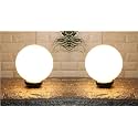 kinis Modern Shape Pole Lamp/Gate Light/Outdoor Lamp/Outdoor Light/Pillar Light for Outdoor Home, Doom Shape, Milky (Pack of 2, with Bulb)