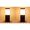 kinis Modern Shape Pole Lamp/Gate Light/Outdoor Lamp/Outdoor Light/Pillar Light for Outdoor Home, Square Design, Grey and Milky (Pack of 1, with Bulb)