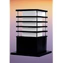 kinis Modern Shape Pole Lamp/Gate Light/Outdoor Lamp/Outdoor Light/Pillar Light for Outdoor Home, Cutting Shape, Black and Milky (Pack of 1, with Bulb)