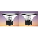 kinis Modern Shape Pole Lamp/Gate Light/Outdoor Lamp/Outdoor Light/Pillar Light for Outdoor Home, Duplex, Grey and Clear (Pack of 2, with Bulb)