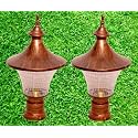 kinis Modern Shape Pole Lamp/Gate Light/Outdoor Lamp/Outdoor Light/Pillar Light for Outdoor Home, Traditional, Black (Pack of 2, with Bulb)