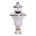 kinis Modern Shape Pole Lamp/Gate Light/Outdoor Lamp/Outdoor Light/Pillar Light for Outdoor Home, Novel, Silver and Clear, (Pack of 1, with Bulb)