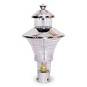 kinis Modern Shape Pole Lamp/Gate Light/Outdoor Lamp/Outdoor Light/Pillar Light for Outdoor Home, Novel, Silver and Clear (Pack of 1, Without Bulb)