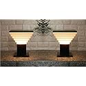 kinis Modern Shape Pole Lamp/Gate Light/Outdoor Lamp/Outdoor Light/Pillar Light for Outdoor Home, Down-Stair Design, Black (Pack of 2, Without Bulb)