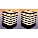 kinis Modern Shape Pole Lamp/Gate Light/Outdoor Lamp/Outdoor Light/Pillar Light for Outdoor Home, Modern Shape, Black and Milky (Pack of 2, Without Bulb)