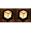 kinis Modern Shape Pole Lamp/Gate Light/Outdoor Lamp/Outdoor Light/Pillar Light for Outdoor Home, Cube Shape, Black and Milky (Pack of 2, Without Bulb)