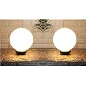 kinis Modern Shape Pole Lamp/Gate Light/Outdoor Lamp/Outdoor Light/Pillar Light for Outdoor Home, Doom Shape, Milky (Pack of 2, Without Bulb)