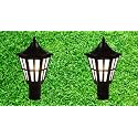 kinis Modern Shape Pole Lamp/Gate Light/Outdoor Lamp/Outdoor Light/Pillar Light for Outdoor Home, Traditional Design, Black and Clear (Pack of 2, with Bulb)