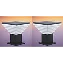 Kinis Modern Shape Pole Lamp/Gate Light for Outdoor Home, Step Shape, Black (Pack of 2, Without Bulb)