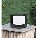 kinis Modern Shape Pole Lamp/Gate Light/Outdoor Lamp/Outdoor Light/Pillar Light for Outdoor Home, Square Shape, Black and Milky (Pack of 1, with Bulb)