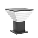 kinis Polyvinyl Chloride Modern Shape Pole Lamp/Gate Light/Outdoor Lamp/Outdoor Light/Pillar Light for Outdoor Home, Down-Stair Design, Black (Pack of 1, Without Bulb)