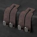 KINIVA Car Seat Headrest Storage Hooks, Set of 2, Suede PU Leather, Double Hooks (Brown)