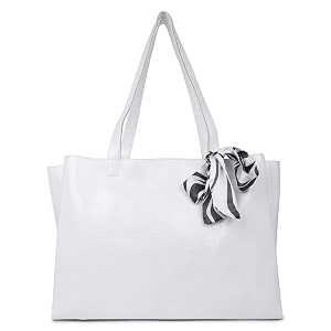 kinoz stylish trendy casual croco taxtured printed tote bag with trendy ribbon for girls and womens handbag stylish pattern classic attrective look for girls amp womens