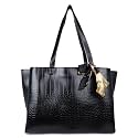 Kinoz Stylish Trendy Casual Croco Taxtured Printed Tote Bag With Trendy Ribbon For Girls And Womens Handbag Stylish Pattern Classic Attrective Look For Girls &amp; Womens