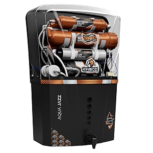 kinsco aqua jazz isi copper alkaline ro water purifier  ro  uv  uf  tds  copper technology  auto startstop  15l tank capacity  black