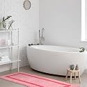 Kinton Crafts Classic Bath Runners (Pack of 1-60x140cm - 1900 GSM) Quick Drying Cotton Floor Mat Perfect for Hallway|Entrance|Bathroom|Anti Skid Floor Mat for Kitchen|Lint Free|Double Stitched-Pink