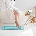 Kinton Crafts Luxury Cotton Bath Mat (Pack of 1-50x80cm- 1900 GSM) Anti Skid|Super Absorbent|Rectangular|Non- Slippery|Soft &amp;Durable|Machine Wash|for Kitchen &amp; Bathroom- Blue