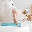 Kinton Crafts Popcorn Bath Mats (35 x 50 CM) (1900 GSM), Premium Cotton, Soft &amp; Durable, Machine Wash, Non-Slippery, Absorbent Floor Mat for Bathroom, Double Stitched SkyBlue Bath Mat