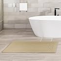 Kinton Crafts Quick Drying Bath Mats (50 x 80 CM) (1000 GSM), Premium Cotton, Soft &amp; Durable, Machine Wash, Non-Slippery, Absorbent Floor Mat for Bathroom, Classic Double Stitched Taupe Bath Mat