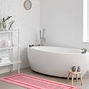 Kinton Crafts Premim Popcorn Bath Runner (Pack of 1-60x140cm - 1900 GSM) Quick Drying Cotton Floor Mat Perfect for Hallway|Entrance|Bathroom|Bedroom| Anti Skid Mat for Kitchen|Double Stitched-Pink